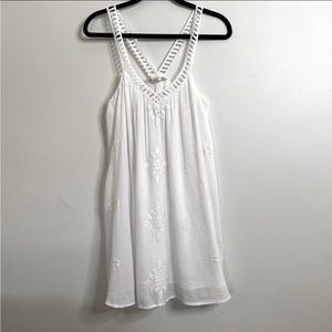 Zara Strappy Embroidered Gauze Tank Dress